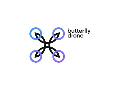Butterfly Drone logo logotype type