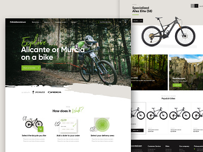 Rental bike shop bike bike ride ecommerce header home mountainbike rental shop web design