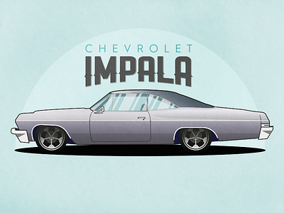 Chevrolet - Impala car chevrolet classic fast illustration impala oldtimer race