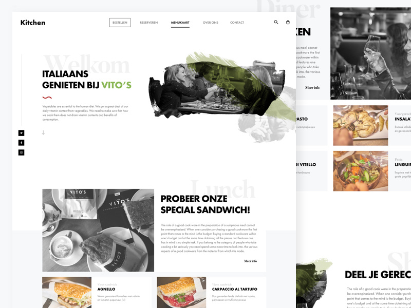 First shot webdesign brush header home ux ui design web food kitchen