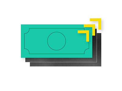 Paycheck chevrons dollar financial stress fintech green illustration money money go brr paycheck simple