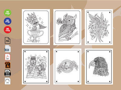 Download 6 Bird Coloring Book Pages Kdp Interior By Designhub On Dribbble
