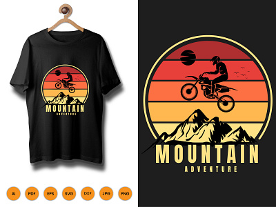 Mountain Adventure T-Shirt Design branding design fashion illustration realistic t shirt tshirt tshirtdesign typography vector