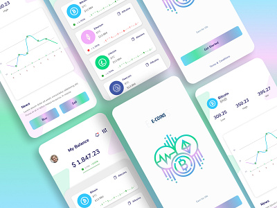 Cryptocurrency Wallets App Design apps banking apps cryptomoney digital money financial kit mobile money uidesign uikit uiux uxdesign