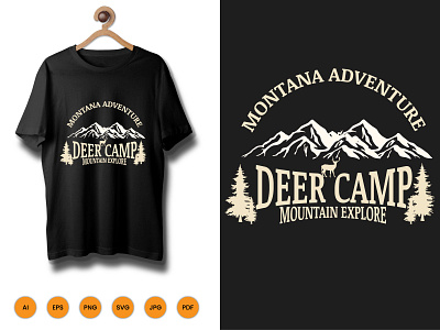 T-Shirt Design, Mountana Adventure Tshirt