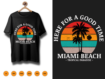 T-Shirt Design, A Good Time Miami Beach design illustration kids activity shirt tshirt tshirtdesign typography vector