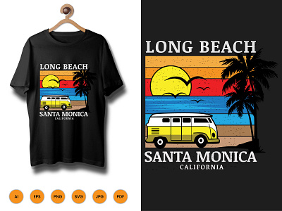 T-Shirt Design, Long Beach Tshirt design illustration kids activity png shirt tshirt tshirtdesign tshirtjpg typography vector