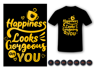 Happiness Looks Goygeous You Tshirt design graphic design illustration kids activity shirt tshirt tshirtdesign typography vector