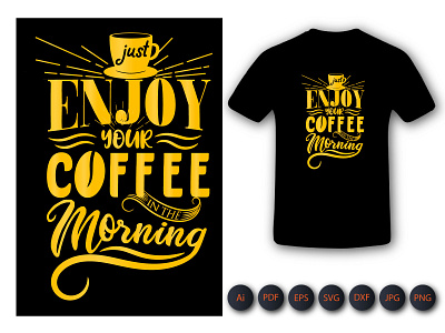 Just Enjoy Your Coffee Tshirt design illustration kids activity logo shirt tshirt tshirtdesign typography vector