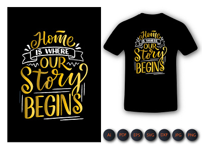 Home Our Stay Begins Tshirt Design