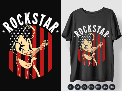 Rock Star Tshirt Design design illustration print design shirt t shirt tshirt typography vector