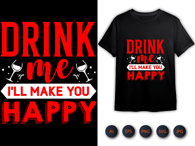 T-Shirt Design for Drink Happy