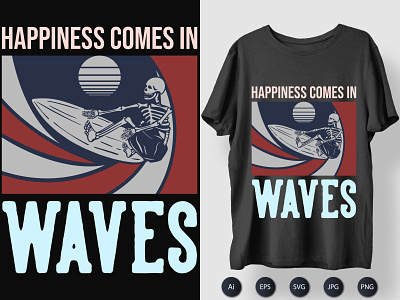Happiness Waves Tshirt Design