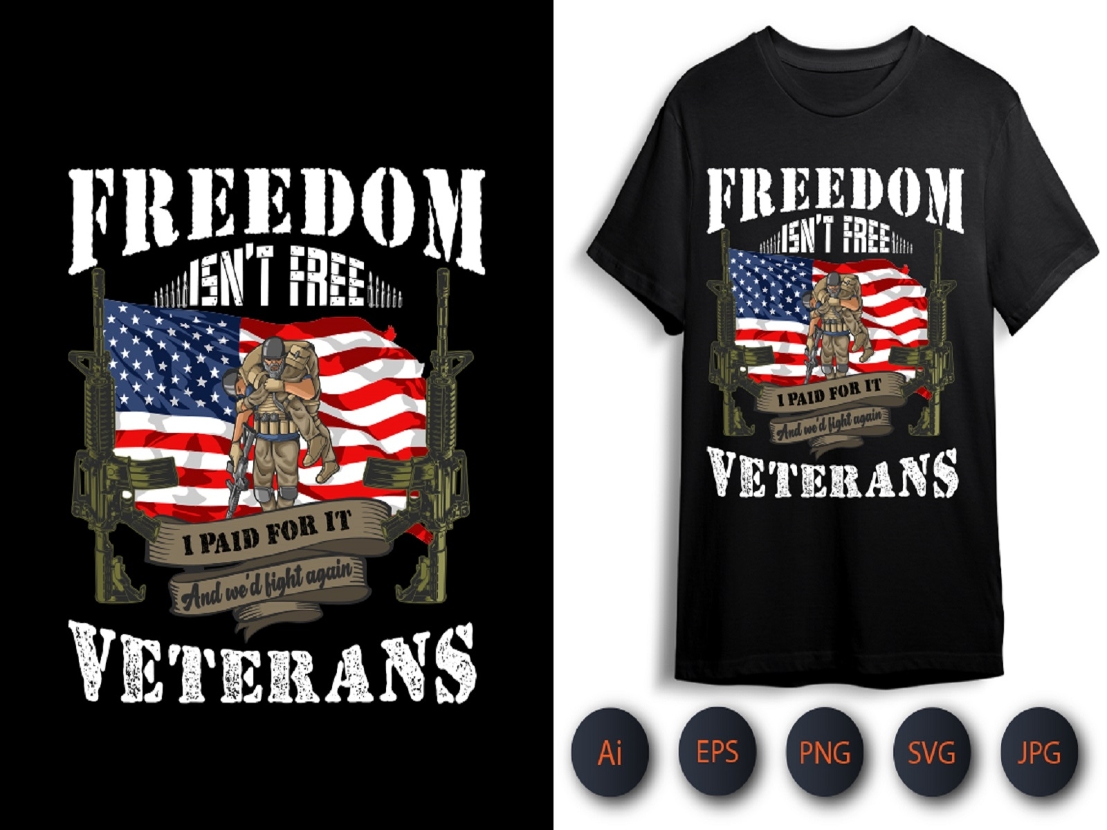 Freedom Veterans Tshirt Design by Design Hub on Dribbble