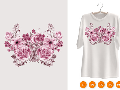 Floral Shirt Design Svg Womens T Shirt Graphic by