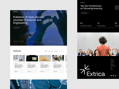 Extrica andstudio branding design graphic design icons identity journals logo science tech technology ui ux vector web