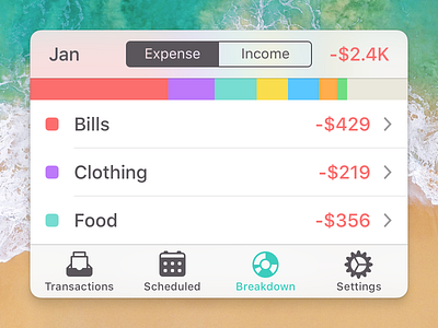 Simplified Savings 2 for iOS interface