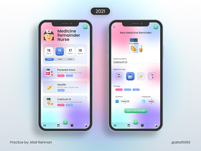 Medicine Remainder App (Practice) brand identity branding graphic design logo logo designer ui ux