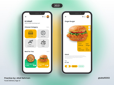 Food Delivery App UI (Practice) design designer ui uidesign uiux userinterface ux webdesign