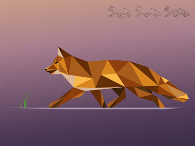 Mystery Fox fox free file freebie geometric illustration illustrator low poly micka touillaud orange