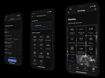Smart Home app - Dark mode app dark mode design ios iot micka touillaud minimalist smart home ui ux