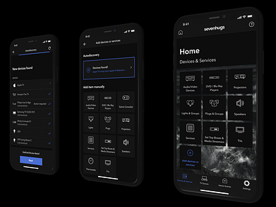 Smart Home app - Dark mode