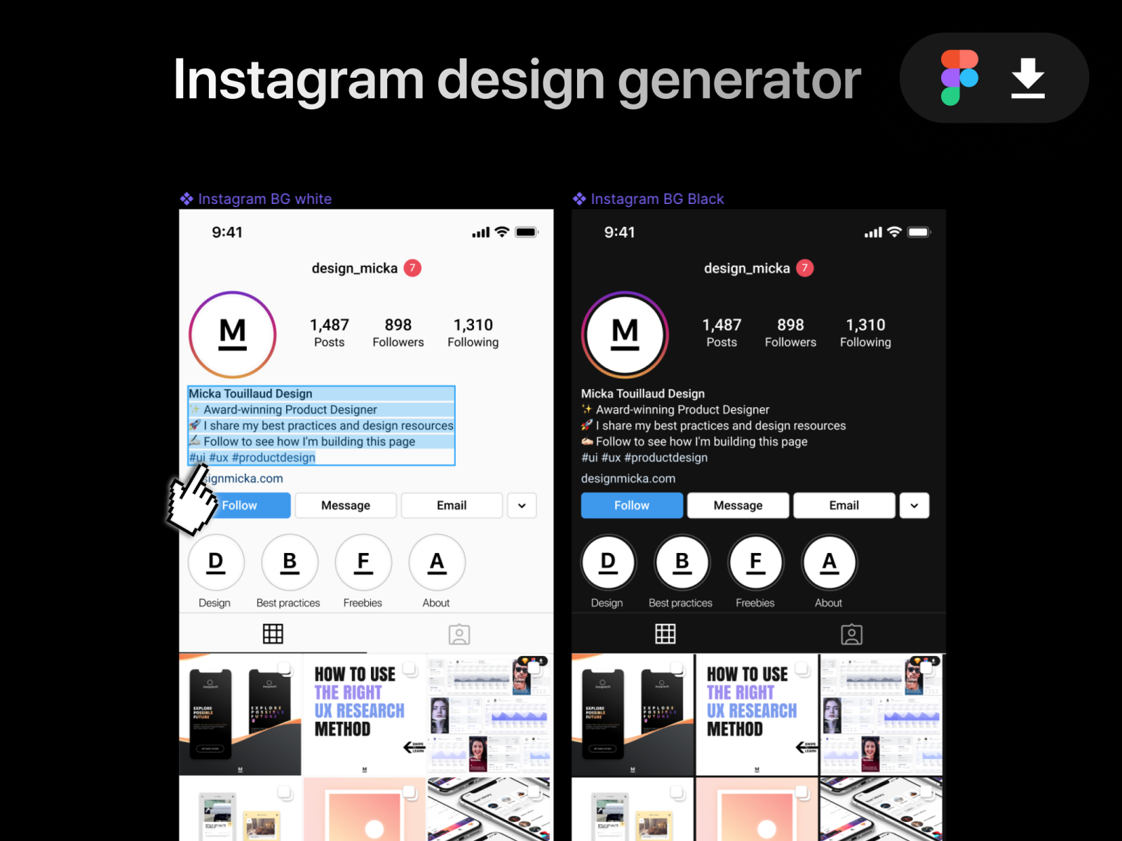 Instagram Design Generator Figma Freebie By Micka Touillaud On Dribbble