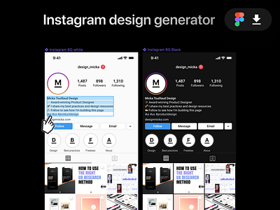 Download Instagram Design Generator Figma Freebie By Micka Touillaud On Dribbble