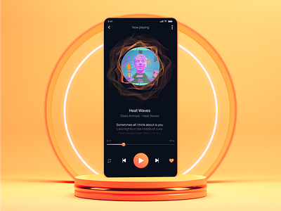 Daily UI 09 - Music Player app app screen application creative daily daily ui dark mode design figma instagram music music player orange song ui ux vibes yellow
