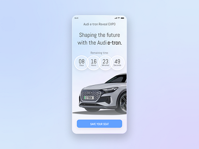 Daily UI 14 Countdown Timer app audi car countdown countdown timer creative daily daily ui design e tron electric electric vehicle event timer ui ux