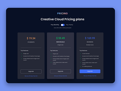 Daily UI 30 - Pricing Plans