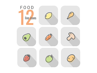 Healthy food icon application art line design food fruits graphic design icon set of icons vector vegetables