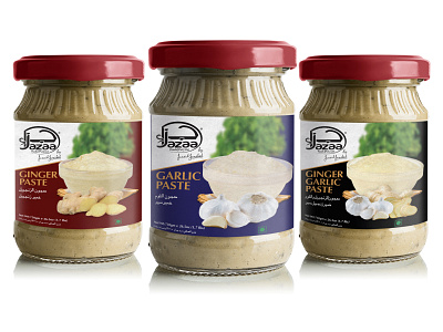 Paste Packaging garlic paste label ginger paste label jar packaging label design