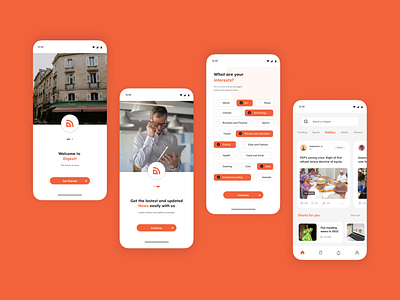 Digestt News App design ui ux