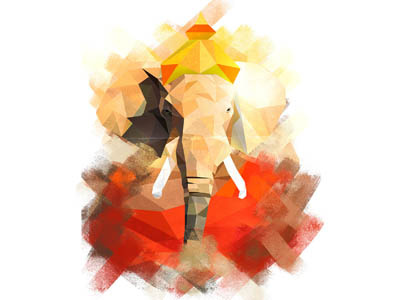 Elephant animal elephant ganesha ichet illustration polygonal