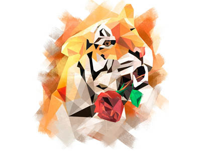 Tiger animal ichet illustration polygonal tiger