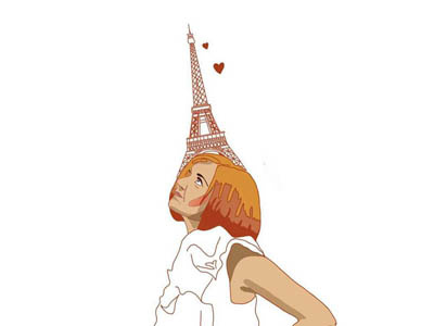 in love with Paris girl ichet illustration paris