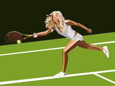 Tennis ichet illustration polygonal sport tennis