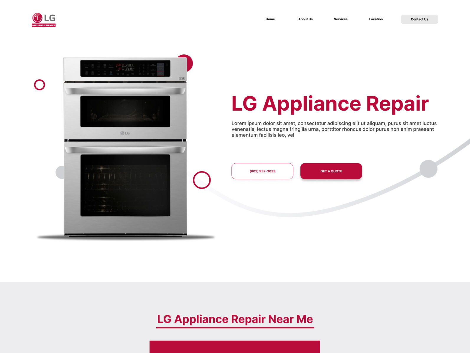 LG Appliance Repair Landing Page by Ryan Limtin on Dribbble