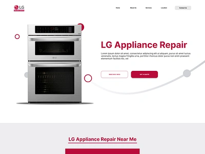 LG Appliance Repair Landing Page appliance application banner branding design figma landing landingpage minimal simple typography ui ux vector white