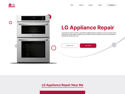 LG Appliance Repair Landing Page appliance application banner branding design figma landing landingpage minimal simple typography ui ux vector white