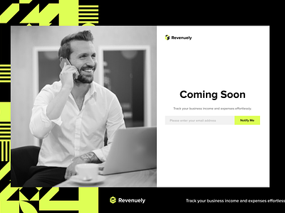 Coming Soon Page - Revenuely created by Voidweb agency app branding coming soon design graphic design ui