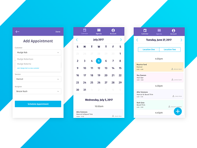 Appointment Scheduling App calendar mobile mobile ux schedule