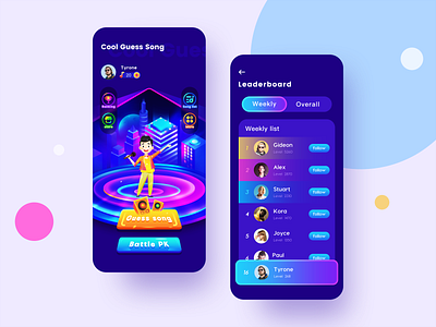 Guess Song App branding colour adventure guess song icon illustration logo music reward space gradient ui ux web flat