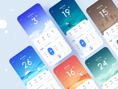 weathe theme branding colour adventure icon illustration logo snowing space gradient summer ui ux weathe theme web flat windmill winter