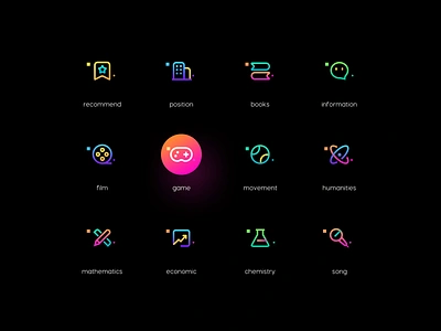 Linear icons branding colour adventure icon illustration logo product design space gradient ui ux web design web flat