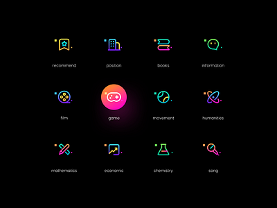 Linear icons branding colour adventure icon illustration logo product design space gradient ui ux web design web flat
