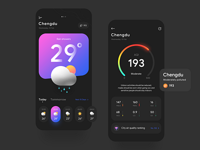 Weather App By Hua On Dribbble Weather App By Hua On Dribbble