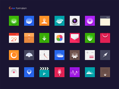 Color Formalism (theme icon) camera message mobile shopping colour voice ios11 contact photos flashlight logo email game flat files ui theme security map store clock music radio colour notes theme icon calendar video record update weather