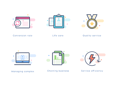 Icons flat efficiency badge technology icon medical computer diary logo service chart refresh home ui quality order lightning